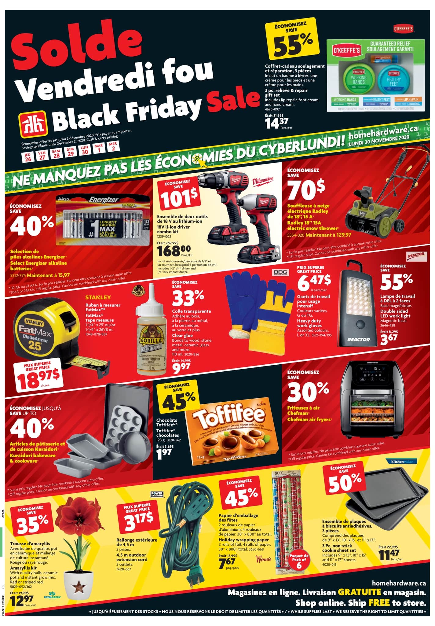 Circulaire du Vendredi Fou dans les quincailleries Home Hardware