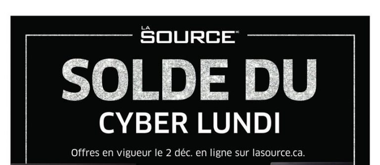 Circulaire des rabais du Cyber Lundi sur le site web de La Source