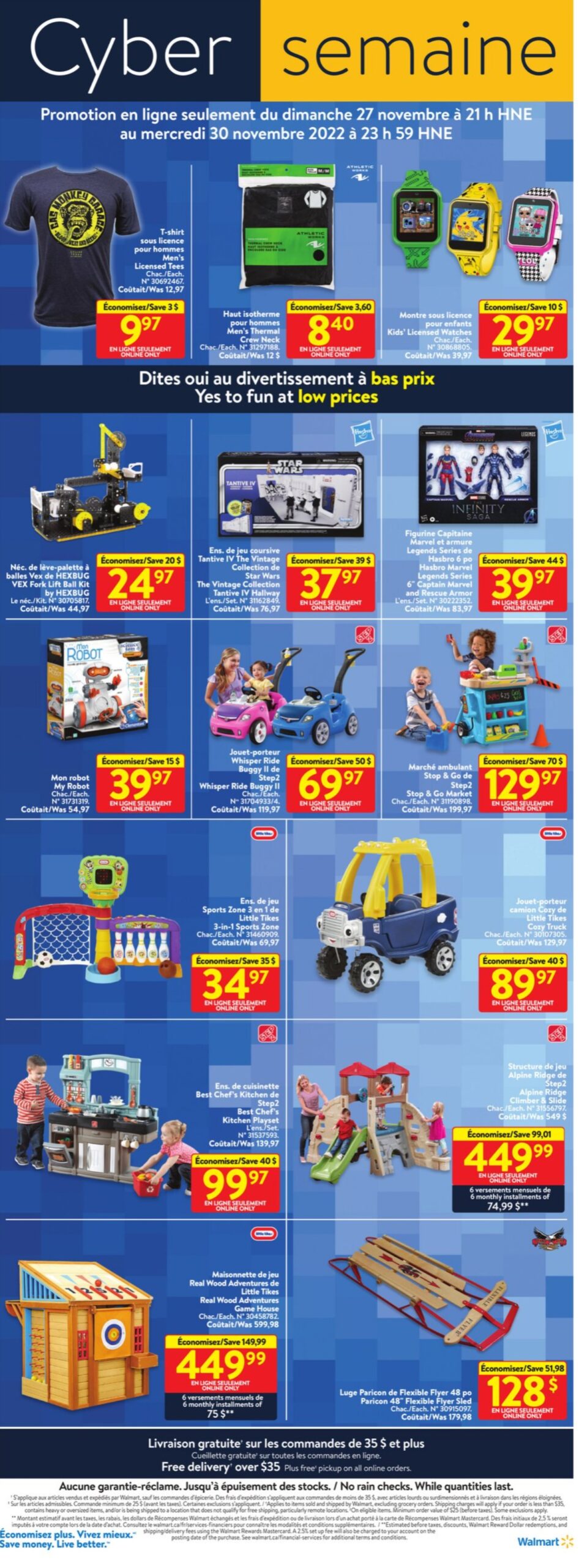 Circulaire du Cyber Lundi chez Walmart