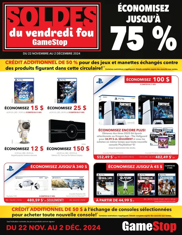 Circulaire du Vendredi Fou 2024 chez Gamestop