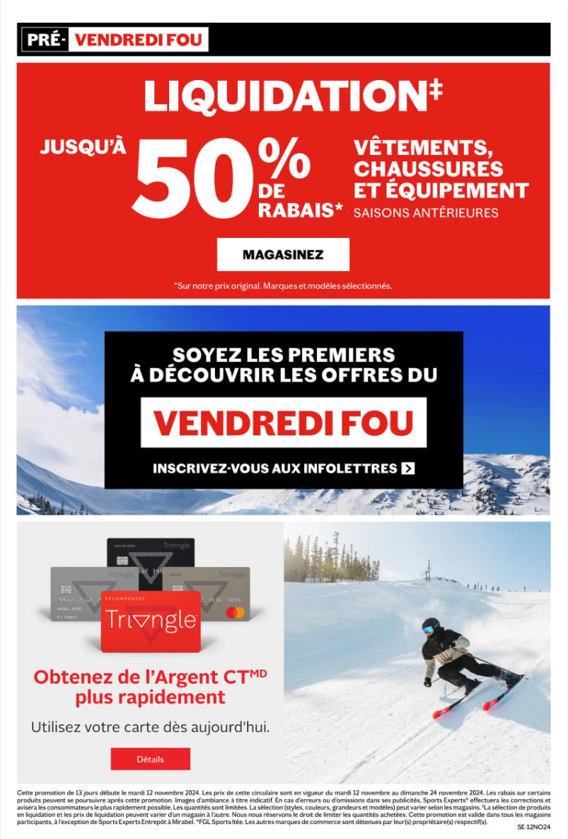 Circulaire Sports Expert du Vendredi Fou 2024 Black Friday - Page 12