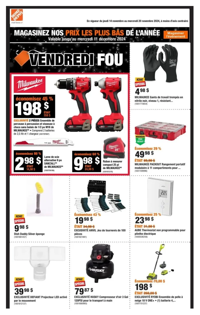 Circulaire du Vendredi Fou chez Home Depot