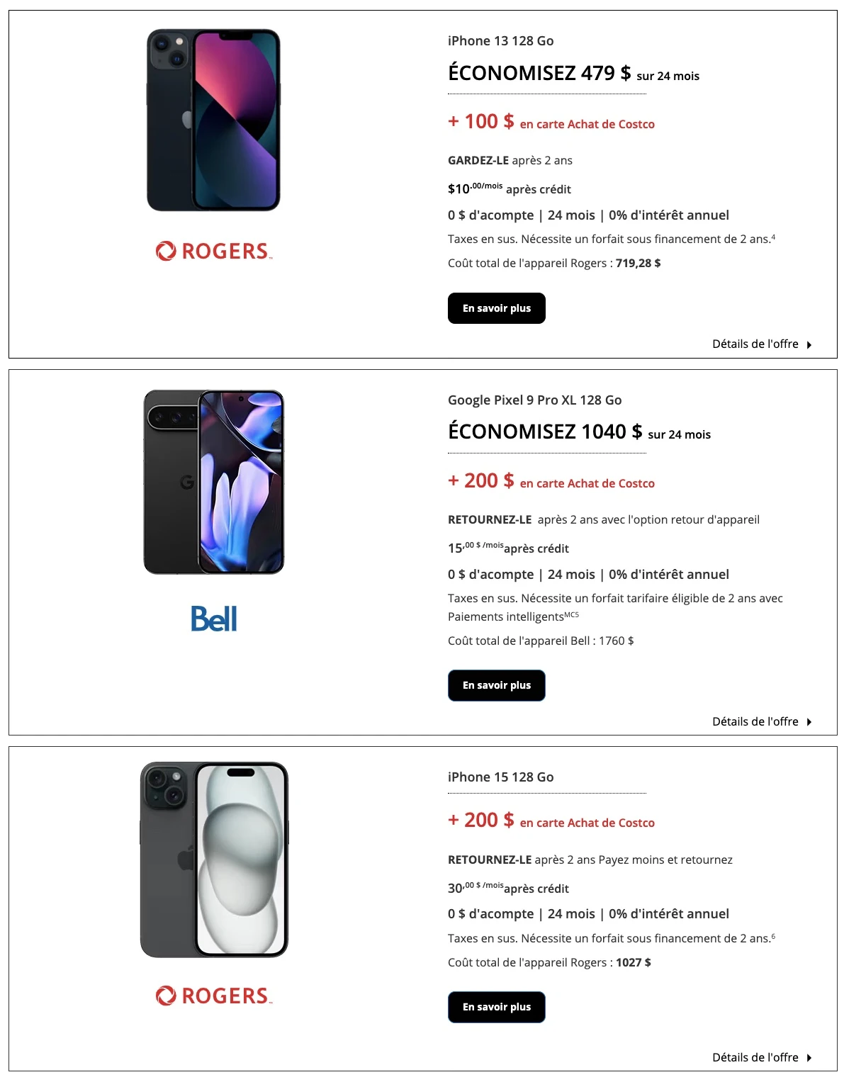 Rabais du Vendredi Fou  2024 sur les téléphones cellulaires chez Costco - Page 2